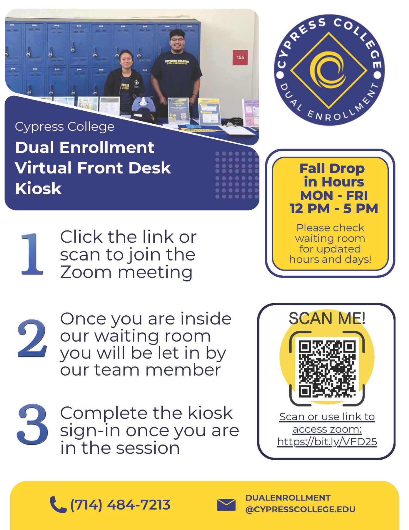 Dual Enrollment Registration/Virtual Front Desk Flyer